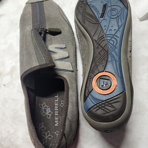 Merrell Women's Gray and Blue Slip-On Sneakers